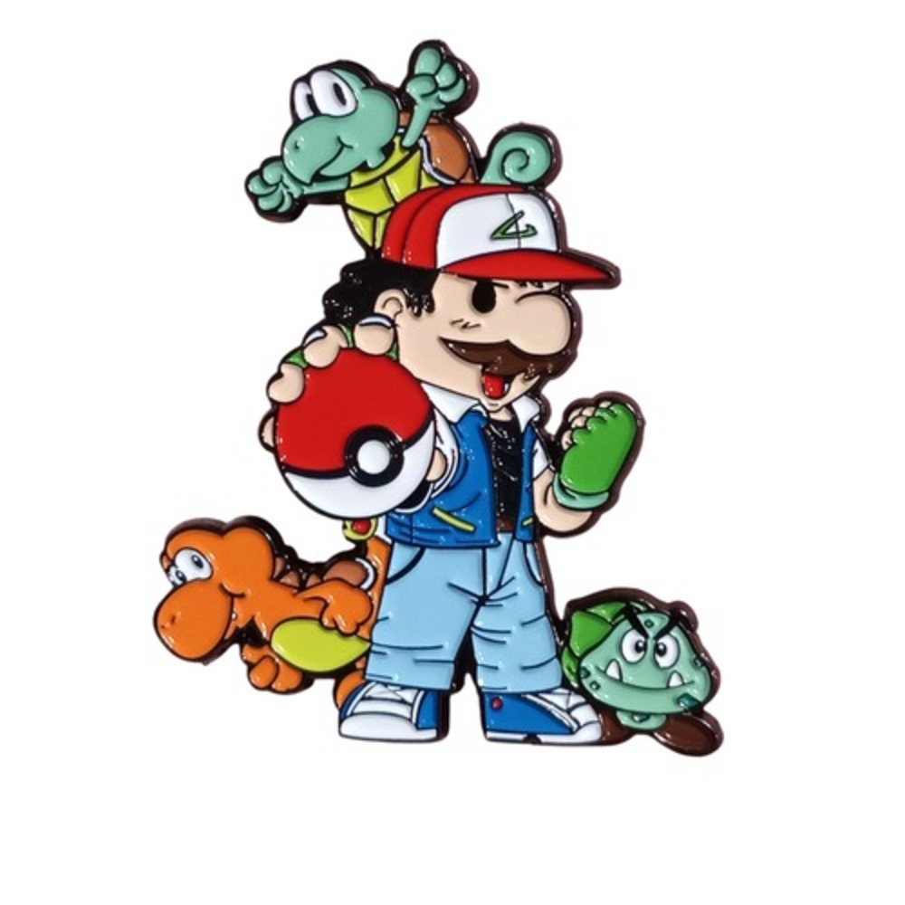 Nintendo Super Mario x Pokemon - Mario as Ash Ketchum Crossover Enamel Pin